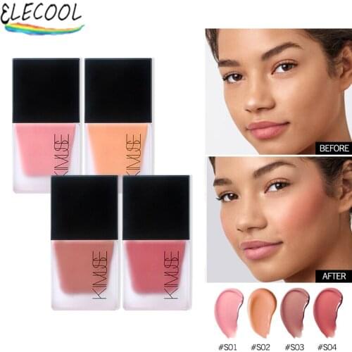 ELECOOL Face Blusher Peach Liquid Makeup Blush Palette Cheek Contour Blush Cosmetic Blusher Cream Korean Makeup Rouge Tint Blush