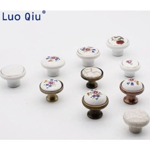 European type ceramic handle closet door antique handle cabinet drawer modern simple cabinet small single hole