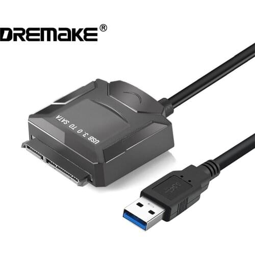 USB to SATA Converter Cable, USB 3.0 to SATA III Adapter Cable with 12V DC Port for 2.5/3.5 Inch HDD SSD to PC Laptop