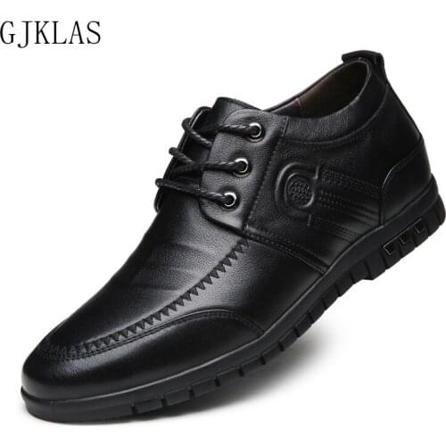 Dress Mens Shoes Genuine Leather Elevator Shoes for Men Black Brown Dress Business Shoe Classic Real Leather Formal Shoes Men