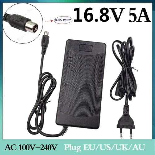 16.8V 5A Charger Combination of 18650 Li-ion Lithium Battery Pack Charger US EU Plug 16.8 v charger RCA connector