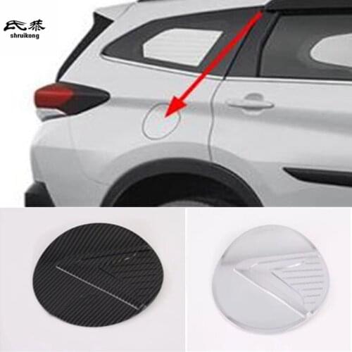 1PC ABS Carbon Fiber Grain Fuel Tank Cap Decoration Cover For 2018 2019 Toyota RUSH Car Accessories