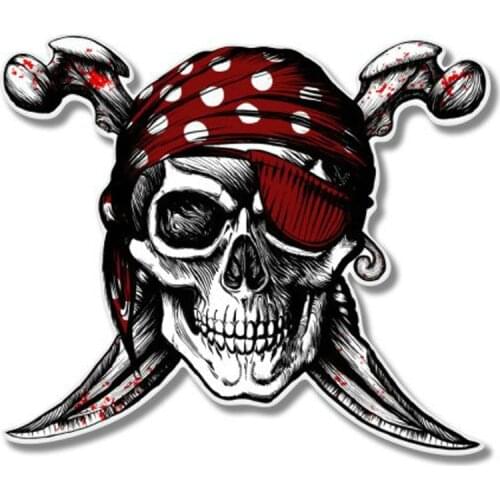 Hot Sell Creative Pirate Skull Jolly Roger Car Sticker Window Decoration High Quality Vinyl Anti-UV PVC