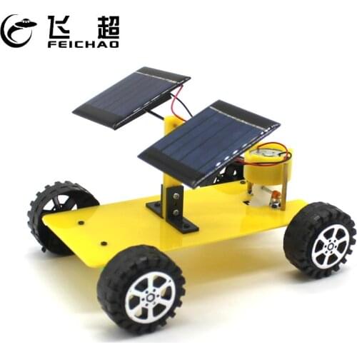 Dual Solar Panel DIY Mini Solar Powered Toy Car Assembly Science Materials Kit Vehicle Model Educational Robot For Children Gift