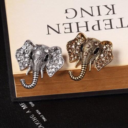 Fashion vintage elephant brooch boutique auspicious elephant accessories ethnic style jewelry shawl and badge neutral gift