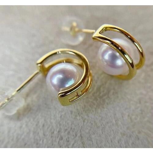 Trendy 925 Sterling Silver Earrings Findings Mountings Settings Jewelry Parts Fittings for Coral Jade Agate Beads Crystal
