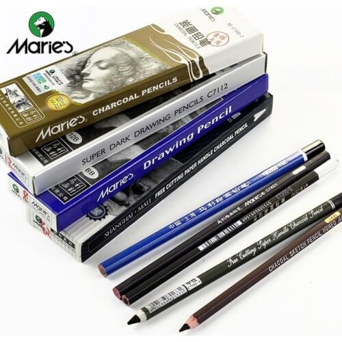 Maries 12Pcs Drawing Pencils Set Graphite Pencil For School Soft/Medium/Hard Sketch Charcoal Pencil Stationery Art Supplies