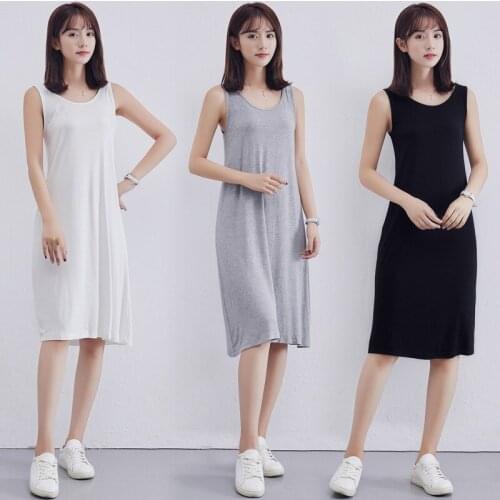 Plus Size XXL Womens Modal Cotton Sleeveless Night Dress Sexy Nightie Home Clothes 2020 Summer Short Sleepwear Female