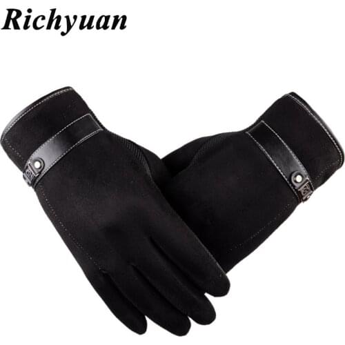 Autumn Winter Gloves Men Thicken Warm Cashmere Thermal Mittens Male Touching Screen Gloves for Smart Phone/Ipad