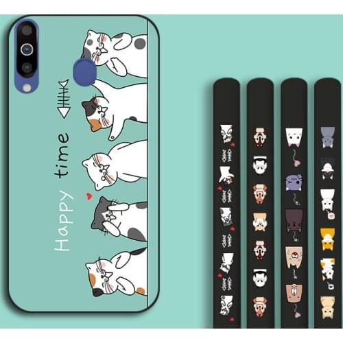 Cute Cat Silicone Cases For Samsung Galaxy M10 M20 M21 M30 M40 Full Shell Back Cover For Samsung M40S M62 F62