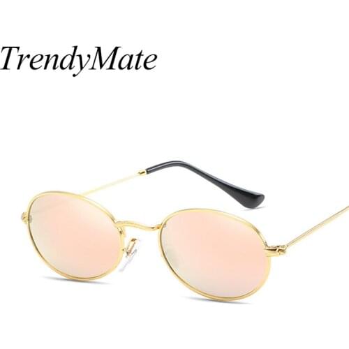 80s Retro Round Sunglasses Metal Frame Men and Women Small Size Sunglasses Female Vintage Red lense Sun Glasses UV400 1511T