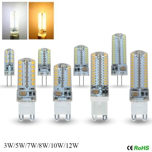 5pcs Lot G4/G9 Led Bulb 12V/AC 220V 3014/2835 SMD 24/48/64/96/104Leds Silicone Lamp 360 Degree Angle LED Light
