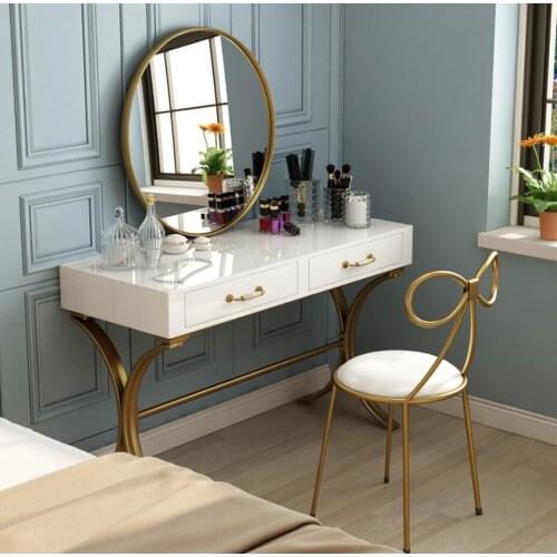 Nordic minimalist bedroom small apartment dressing table desk one solid wood simple multifunctional dressing table with drawer
