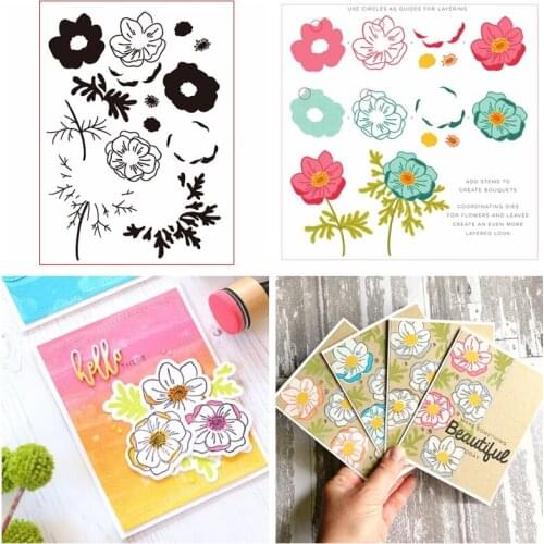 Windflower Leaves Clear Stamps For DIY Scrapbooking Cards Crafts Making Fun Decoration Transparent Stempels New Silicone Seal
