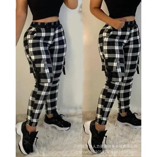 XIKUO Women's Plaid Trousers