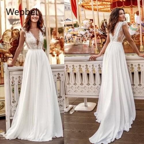 Wepbel Perspective Dress Sleeveless Gown Big Swing White Medium Waist Evening Dress Women Sexy Low Cut V-neck Evening Dress