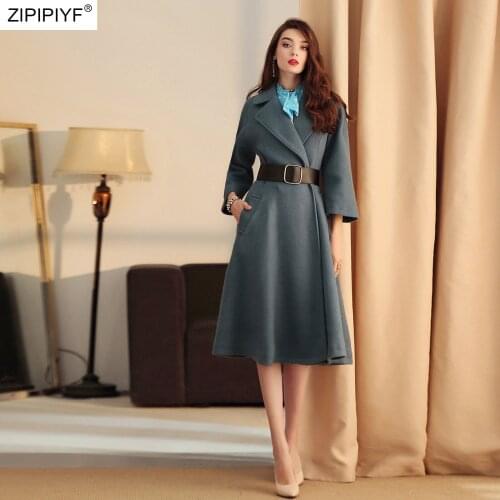 ZIPIPIYF Womens Blue Coats