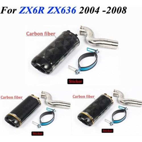 ZX 6R ZX 636 Motorcycle Exhaust System Mid Link Pipe Tube For Kawasaki ZX6R ZX636 2004 - 2008 2007 2006 2005 08 muffler escape