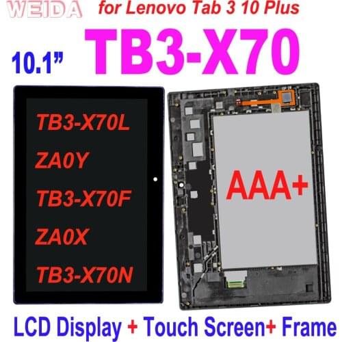 10.1” For Lenovo Tab 3 10 Plus TB3-X70 TB3-X70L ZA0Y TB3-X70F ZA0X TB3-X70N LCD Display Touch Screen Digitizer Assembly Frame