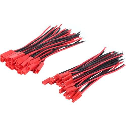 10Pairs 20PCS 120mm 2 Pin Connector JST Plug Silicone Cable Male/Female For RC BEC Lipo Battery Helicopter FPV Drone Quadcopter