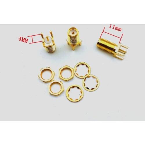 100pcs brass SMA female jack Panel Mount PCB Straight Solder RF Coax connector