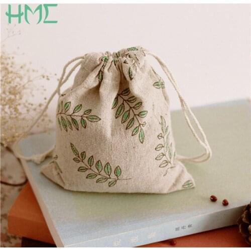 14x16 19x24 25x32CM Cotton Canvas Candy Gift Bags Olive Leaves Printed Bags Kids Birthday Party Favor Candy Drawstring Pouch