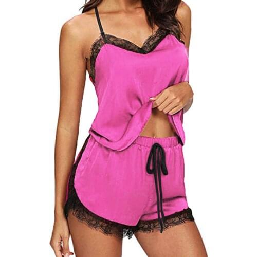 2pcs Lace Sleepwear Women Beach Dress Lingerie New Separate Night Short Sleeveless Ladies Satin Nightgown Through Sleepwear