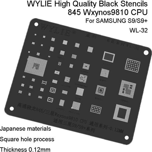 845 Exynos9810 CPU RAM For Samsung S9/S9+ WIFI POWER AUDIO IC CHIP S5200 MAX77705C WCN3990 SDM845 PM845 BGA Reballing Stencil