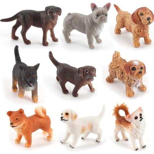 K1MF 9 Pcs Pet Dog Figurines Toys Pet Animal Figures Set Painted Realistic Shepherd Model for Kids Toddlers Educational Toys