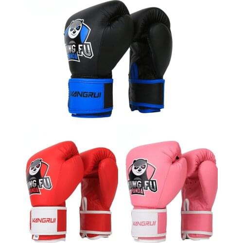 Panda Boxing Gloves for Children PU Faux Leather Fabric Muay Thai Free Fight MMA Sand Training Adults Kids Equipmen