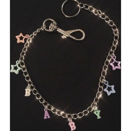 Hip Hop Key Chain Belt Women Jeans Punk Friends Pants Wait Chain Rock Jewelry Gift Star Unisex Metal Fashion Accessories