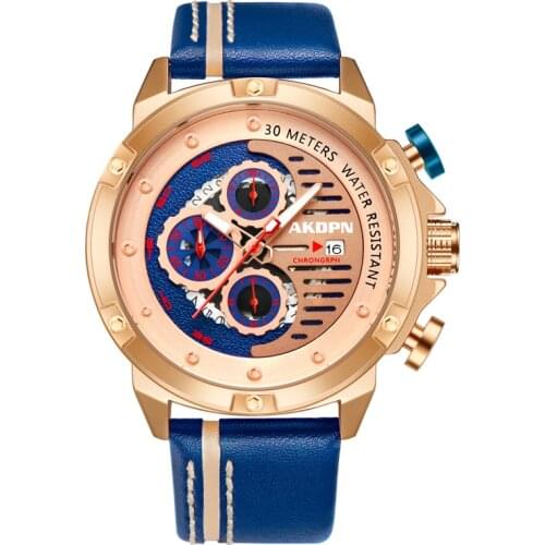 New Watch Men Fashion Casual Quartz Watches 12/24H Day and Date Display Wrist Watch Leather Waterproof Relogio Masculino