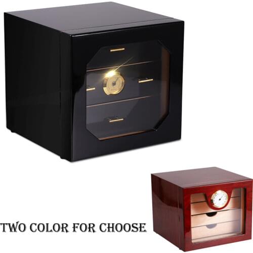 Cedar Wood Cigar Case Glossy Cigar Humidor Box With Humidifier Hygrometer Gift Luxury Humidors For COHIBA