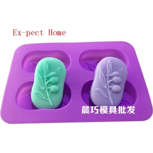 DHL 100pcs Olive Tree Shape Silicone Soap Mold Form Handmade Soap Making Molds Soap Mould