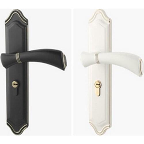 Door handle indoor bedroom lock American bathroom solid wood door handle household mute handle lock