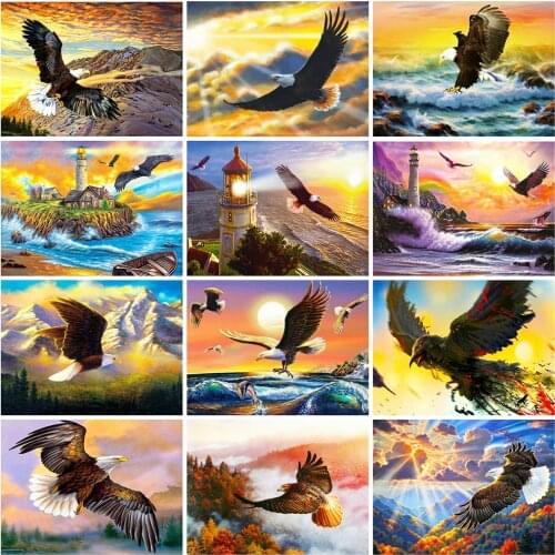 Evershine 5D DIY Diamond Painting Eagle Diamond Embroidery Cross Stitch Animals Picture Of Rhinestones Mosaic Home Decor