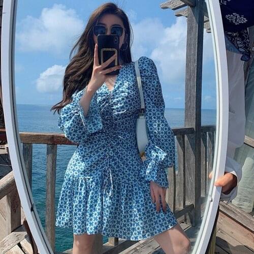 French tea break platycodon floral dress retro temperament fishtail skirt short skirt female summer 2021 new skirt
