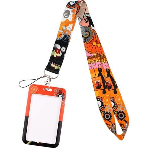 G1881 Cartoon Horror Movie Necklack Lanyard Key Gym Strap Multifunction Mobile Phone Decoration With Card Holder Cover