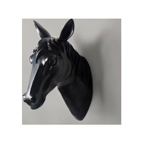 Horse head Three-dimensional animal head deer head wall hanging wall decoration home room porch Crafts sculpture