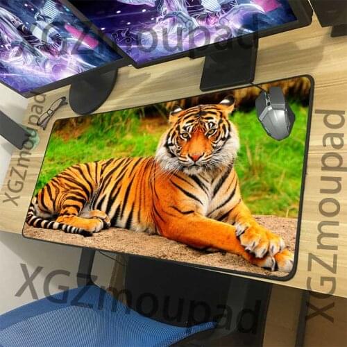 XGZ Game Mouse Pad Black lock Animal Tiger custom computer keyboard table mat natural rubber anti slip mouse pad accessories XXL