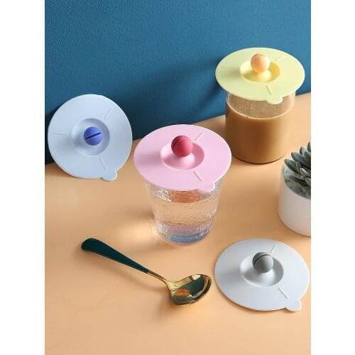 2pcs Round Silicone Cup Lid Universal Ceramic Cup Lid Sold Only Glass Water Cup Tea Cup Accessories Dustproof Mug Lid