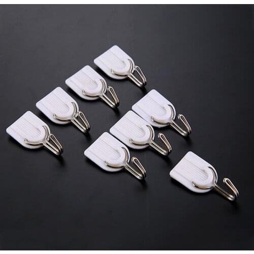 6PCS Plastic White Strong Stick Hook Bathroom Kitchen Wall Hangers Self Adhesive Door Hook Door Suction Cup Suckers