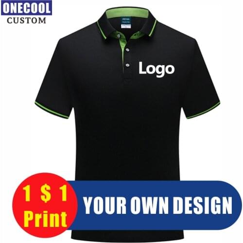 Summer Polo Shirt Embroidery Logo Custom Personal Design Pattern Text Printing Breathable Tops 10 Colors ONECOOL 2021