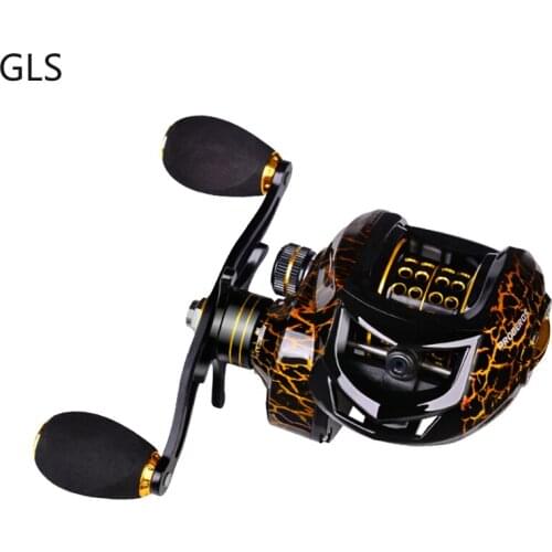 Left Right Hand 4+1BB Golden Baitcasting Reel 7.2:1Super strong Anti-corrosion Aluminum Alloy Metal Handle Fishing Reel