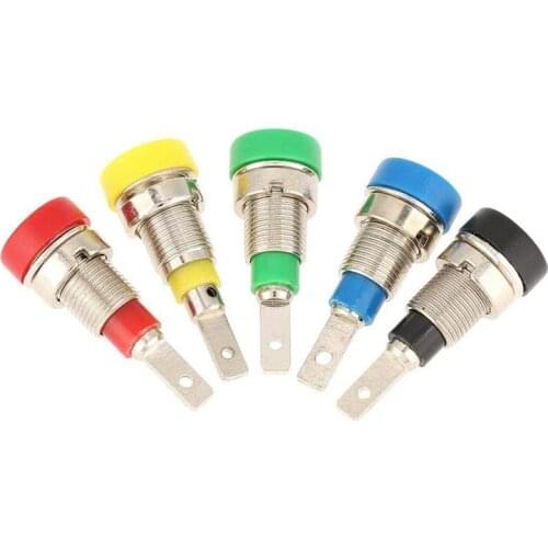 HOT-5-Piece Banana Jack Mixed Color Banana Jack 2.0Mm Jack For Panel Mounting Test Probe Insulated Terminal Block