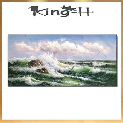 Best Artist 100% Hand-painted Seaside Landscape Oil Painting on Canvas Hand-painted Wave Oil Painting for Home Wall Decor Best A