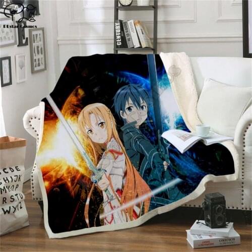Sword Art Online pattern Blanket 3D full printed Wearable Blanket Adults/kids Fleece Blanket drop shippng style -2