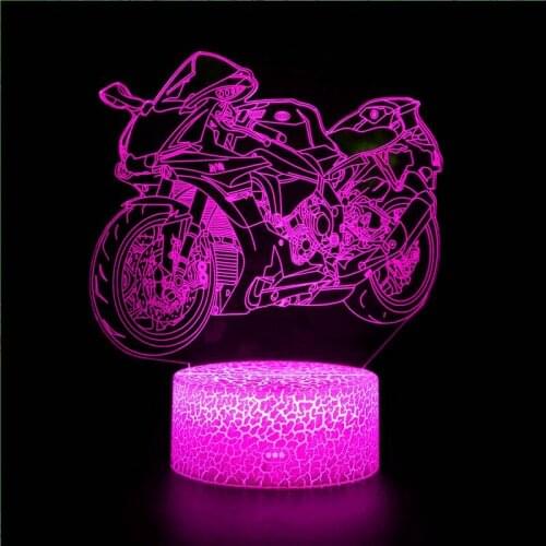 Motorcycle LED 3D Illusion Night Light Action Doll 7 Color 16 Color Remote Control Touch Table 3D Light Home Decoration Light