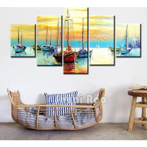 Diamond art painting full drill kits color abstract Boats on sea Diamond Embroidery puzzle diamond mosaic for office decor,WW208