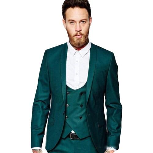 New Arrival Tailor Made Groom Tuxedos Groomsmen Shawl Lape Slim Fit Best Man Mens Suits Bridegroom (Jacket+Pants+Vest+Tie)